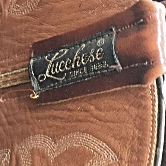 Lucchese Kip Lizard Skin Western Boots Men's 11.5D Brown R Toe Cowboy Footwear - Picture 9 of 13